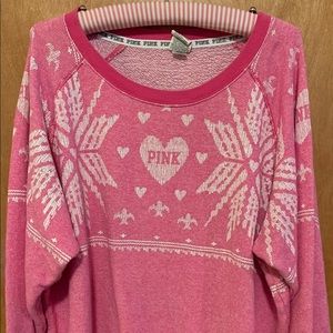 Pink brand fairisle crewneck sweatshirt size L